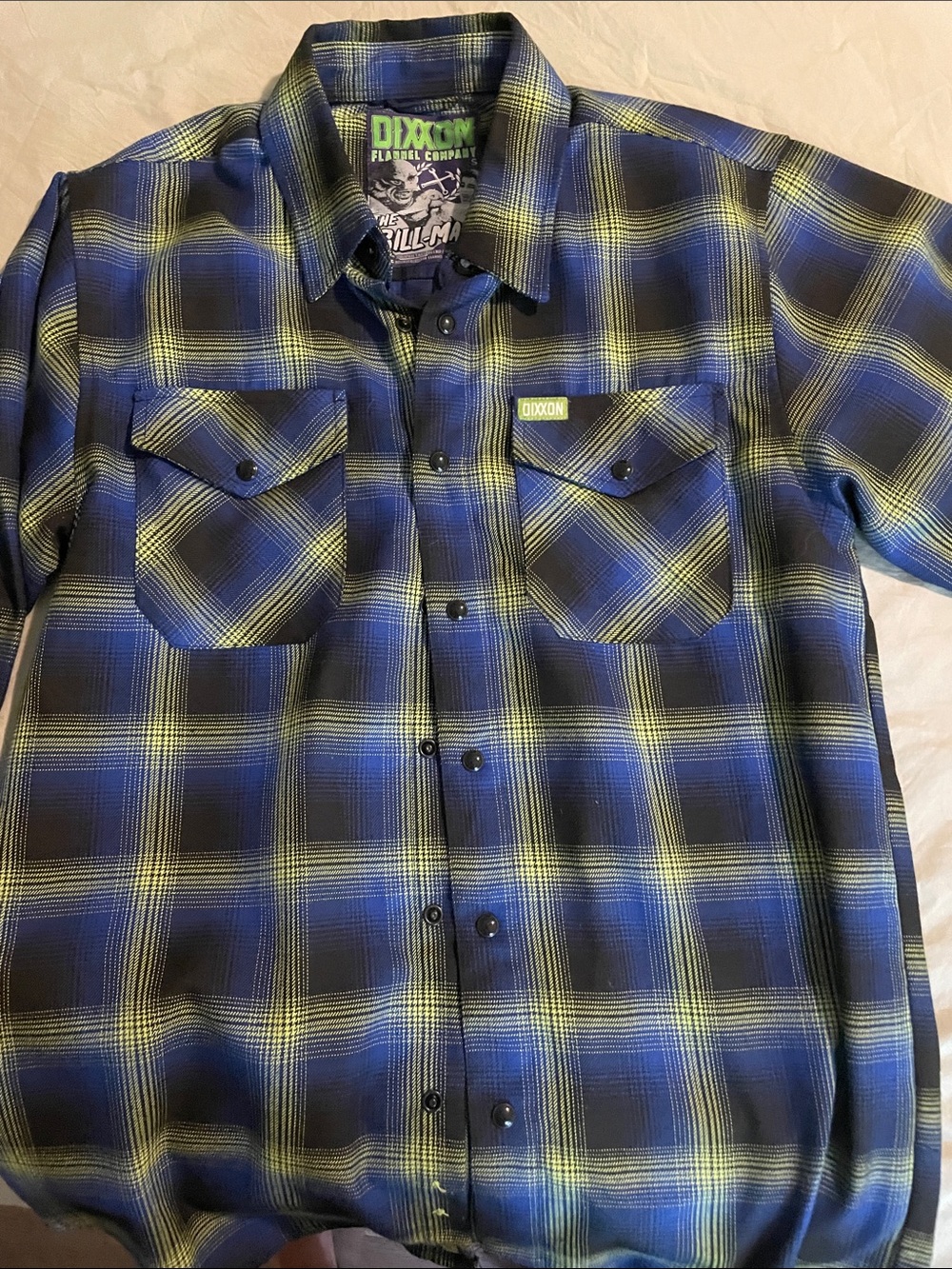DIXXON Blue & Yellow Plaid Button-Down Work Shirt